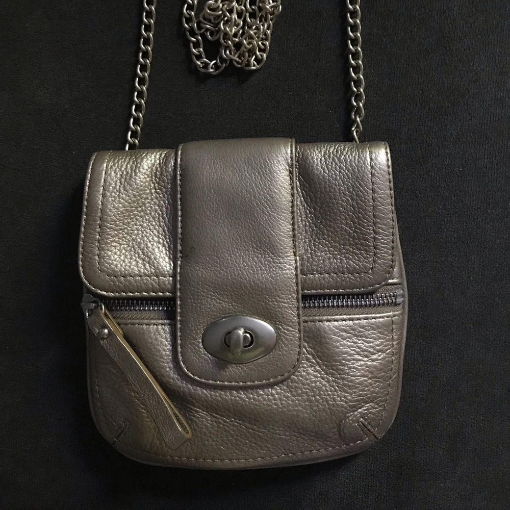 Banana Republic Gold Leather Crossbody Bag